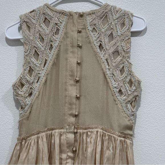 Anthropologie Moulinette Souers Silk Beaded Dress Size 4 - Picture 5 of 9